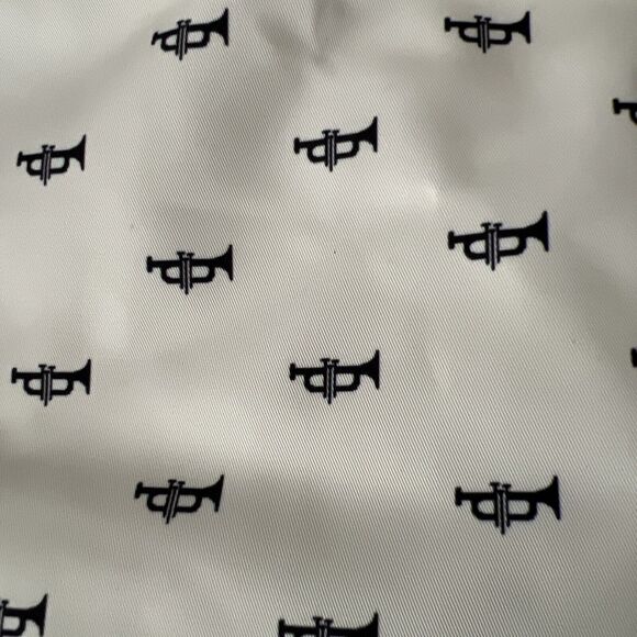 Fossil Key Per Crossbody Purse Novelty Trumpet Print Nylon Top Zip Pockets Music - Picture 2 of 13